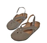 Women's Adjustable Mule Sandals UK Sale, Ladies Wide Fit Sandals Round Toe Slippers Backless Slip on Loafer Shoes Platform Shoes Closed Toe Sliders Summer Footwear Beach Flip Flops Fisherman Sandal