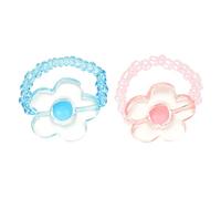 Women's Adjustable Rings, Beaded Flower Rings Set Daisy Cute Vintage Handmade Colorful Transparent Glass Beads Aesthetic Stretch Finger Rings For Women Girls 2PCS Girls