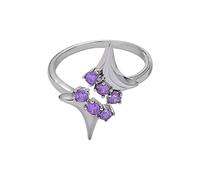 Women's Adjustable Silver Index Finger Open Four Pointed Star Ring Creative Rings Shop, one size, Metal, No Gemstone