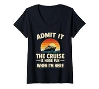 Women's Admit It The Cruise is More Fun When I'm Here V-Neck T-Shirt