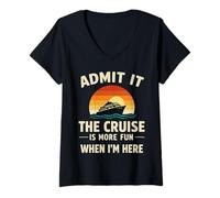 Women's Admit It The Cruise is More Fun When I'm Here V-Neck T-Shirt