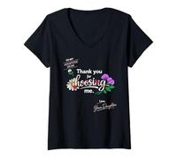 Women's Adoptive Mom Floral Love Message from Daughter Appreciation V-Neck T-Shirt