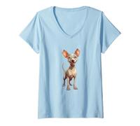 Womens Adorable Chihuahua Portrait for Dog Lovers Everywhere V-Neck T-Shirt
