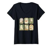 Womens Adorable Ghost Reading Lost in Chapters V-Neck T-Shirt