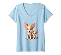 Women's Adorable Pembroke Welsh Corgi Family V-Neck T-Shirt