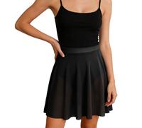 Women's Adult Ballet Pleated Skirt Classical Soft Mesh Elasticated Waist Skirts Plus Size Solid Colour Skirt Lightweight Breathable Skirts Performances Gymnastics and Chinese Dance Wear Black