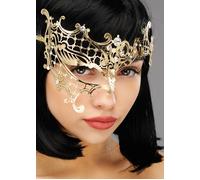 Womens Adult Gold Filigree Masquerade Fancy Dress Cosplay Gothic Eye Mask