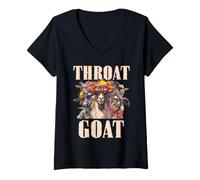 Women's Adult Humor Throat Goat Joke Inappropriate Naughty Saying V-Neck T-Shirt