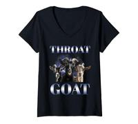 Women's Adult Humor Throat Goat Joke Inappropriate Naughty Saying V-Neck T-Shirt