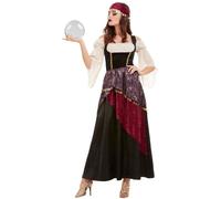 Womens Adults Fortune Teller Gypsy Fancy Dress Costume Size 12 - 14