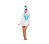 Smiffys Unicorn Costume, White with Hooded Dress, Party Animals Fancy Dress, Unicorn Dress Up Costumes