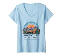 Womens ADVENTURE IS OUT THERE BUT SO ARE SERIAL KILLERS V-Neck T-Shirt