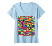 Womens Adversarial Anti-Facial Recognition Face Image Detector V-Neck T-Shirt