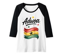 Womens Adwoa Ghana Flag Ghanaian Name Birthday Gift Raglan Baseball Tee