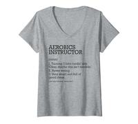 Womens Aerobics Instructor Job Definition Personalized Funny V-Neck T-Shirt