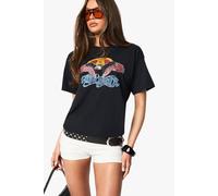 Womens Aerosmith License Printed Oversized T-Shirt - Black - Xs, Black