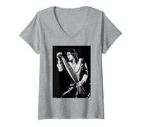 Womens Aerosmith Live Steven Tyler by Michael Grecco V-Neck T-Shirt