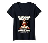 Women's Aerospace Engineer Rocket Science Oh Wait Yes It is Design V-Neck T-Shirt