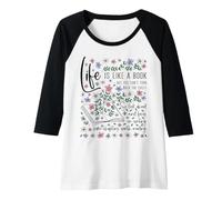 Womens Affirmation Inspiration Motivation Quote Life is Like A Book Raglan Baseball Tee