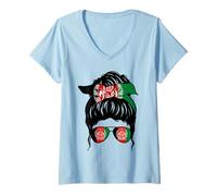 Womens Afghan Girl Afghanistan Afghan Flag Proud Afghan Woman V-Neck T-Shirt