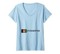 Womens Afghanistan Flag Emblem Pride V-Neck T-Shirt