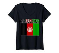 Women's Afghanistan Flag Proud Heritage National Pride V-Neck T-Shirt