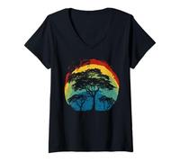 Women's Africa Acacia Oak Tree Environment Nature Tree Lover African V-Neck T-Shirt