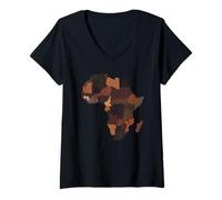 Women's Africa Complexions Map V-Neck T-Shirt