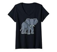 Women's Africa - India - Animals - Elephant V-Neck T-Shirt