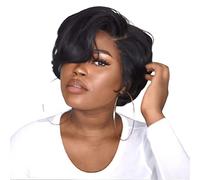 Women's African Black Micro-roll Pixie Cut Short Wigs Heat-Resistant Synthetic Natural Breathable Short Curly Wigs Suitable for Daily Gatherings Black,10in (Black 10in)