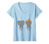 Womens African Elephant, Indian Elephant V-Neck T-Shirt
