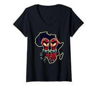 Womens African Freedom Fists Breaking Chains Strong Symbolism V-Neck T-Shirt