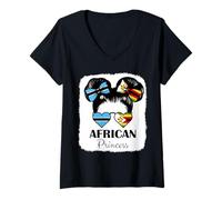 Womens African Princess Roots Botswana and Zimbabwe Mix Heritage V-Neck T-Shirt