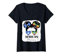 Womens African Princess Roots Somalia and Ethiopia Mix Heritage V-Neck T-Shirt