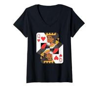 Women's African Queen Tshirt Card Melanin Black Pride BLM Juneteenth V-Neck T-Shirt