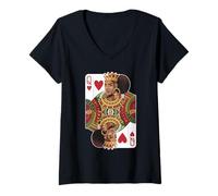 Women's African Queen Tshirt Card Melanin Black Pride BLM Juneteenth V-Neck T-Shirt
