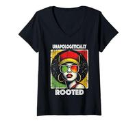 Womens African Queen Unapologetically Bold Beautiful Black Women V-Neck T-Shirt