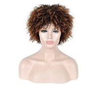 Women's African Small Curly Hair Pixie Cut Short Wigs Heat-Resistant Synthetic Comfortable Breathable Short Curly Wigs Suitable for Daily Gatherings (Photo Color 12in)