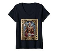 Women's African Thunder God and Warrior King, Yoruba Lightning Deity V-Neck T-Shirt