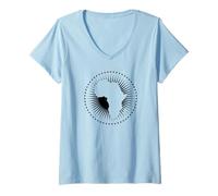Women's African Union Flag Black V-Neck T-Shirt
