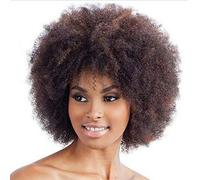 Women's Afro Curly Wig Short Fashionable Kinky Curly Synthetic Hair Wig in Brown Voluminous Synthetic Afro Wig for Black Women Natural Looking Short Hair Wig Perfect for Everyday Use & Cosplay Looks