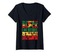 Women's Afro Proud I Am Historic Do Not Need A Month Exist Lifetime V-Neck T-Shirt