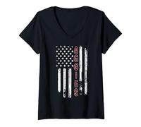Womens Aggies US Flag Men Women Kids Youth Teen Boys Girls V-Neck T-Shirt