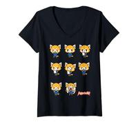 Womens Aggretsuko Current Mood Office V-Neck T-Shirt
