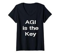 Womens AGI is The Key Artificial General Intelligence V-Neck T-Shirt