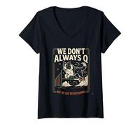 Women's Agility Dog Joke We Don’t Always Q Funny Handler Saying V-Neck T-Shirt