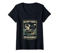 Women's Agility Dog Joke We Don’t Always Q Funny Handler Saying V-Neck T-Shirt