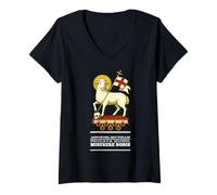 Womens Agnus Dei Sanctus Traditional Latin Mass Catholic V-Neck T-Shirt