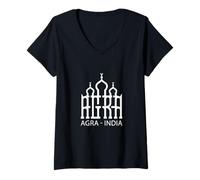Womens Agra, India Bharat Tour Tourists Indians Vacation V-Neck T-Shirt