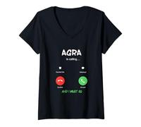 Women's Agra is Calling and I Must Go India Traveling V-Neck T-Shirt